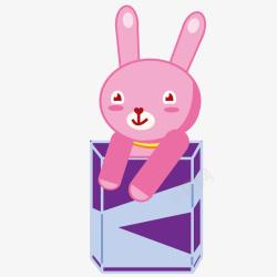 粉红色的小兔子卡通可爱的兔子动物矢量图高清图片