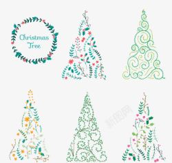 抽象装饰圣诞树素材