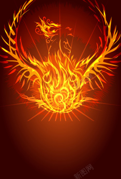 游戏宣传海报设计火焰鸟游戏宣传海报矢量背景高清图片