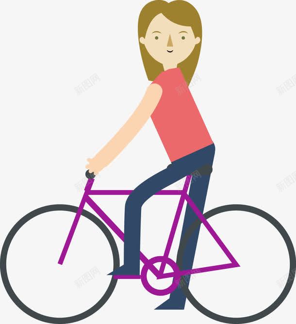 扁平化骑车的女孩png免抠素材_新图网 https://ixintu.com 单车 卡通人 卡通骑车的人 扁平化 矢量骑车的人 自行车 骑自行车 骑车 骑车人