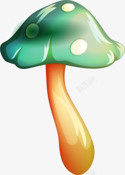 卡通绿色蘑菇素材