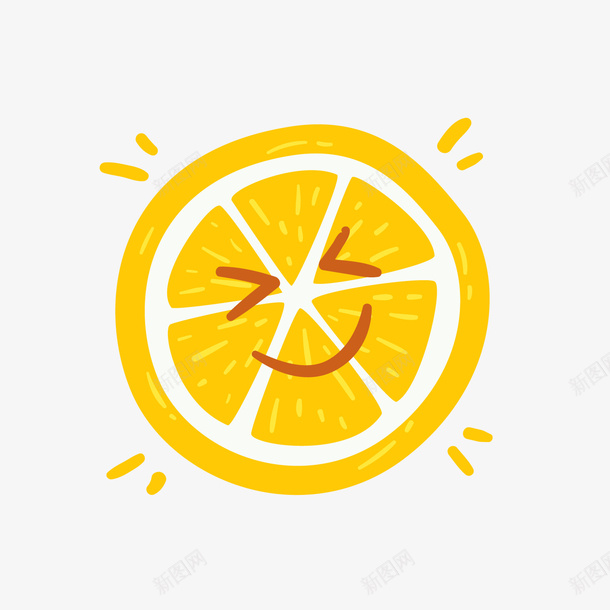 黄色卡通橙子png免抠素材_新图网 https://ixintu.com 切片橙子 卡通橙子 背景装饰 黄色橙子
