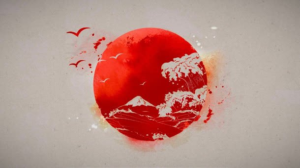 中国风大红色地球壁纸背景