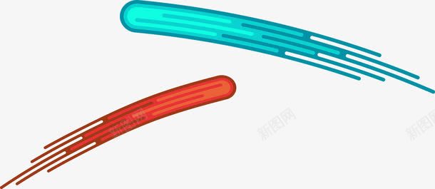 彩色流星划过png免抠素材_新图网 https://ixintu.com 流星 流星划过 红色 蓝色