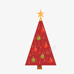 红吊球红黄绿色卡通吊球圣诞树矢量图高清图片
