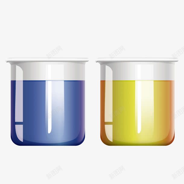 彩色烧杯png免抠素材_新图网 https://ixintu.com 化学 反光 实验 彩色 测量 溶剂 白色