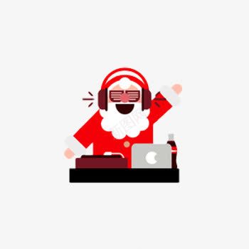 圣诞老人玩音乐png免抠素材_新图网 https://ixintu.com 卡通 卡通人物 听音乐 圣诞免抠 圣诞公公 红色