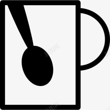 咖啡杯和勺子的标图标图标