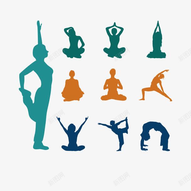 做瑜伽的人图标png_新图网 https://ixintu.com 人物剪影 做瑜伽 瑜伽