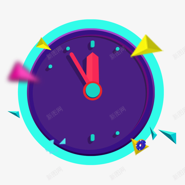 蓝色的时钟psd免抠素材_新图网 https://ixintu.com 时钟 海报素材 背景元素 蓝色 蓝色的时钟