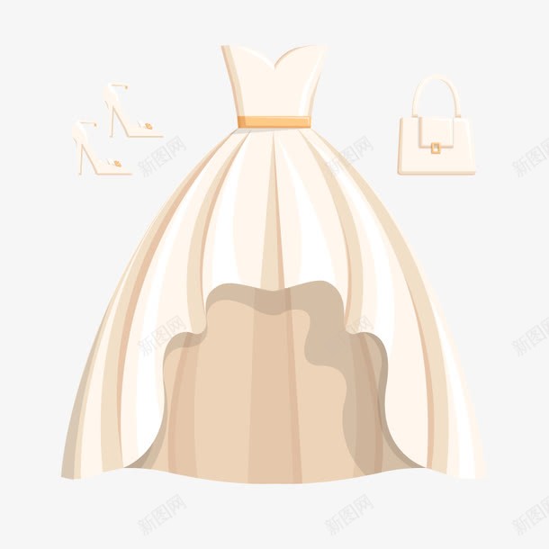 晚礼服png免抠素材_新图网 https://ixintu.com 包包 白色 裙子 高跟鞋