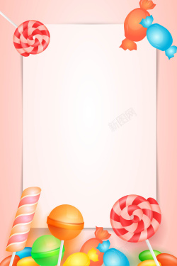 质感糖果矢量卡通美食糖果棒棒糖背景高清图片