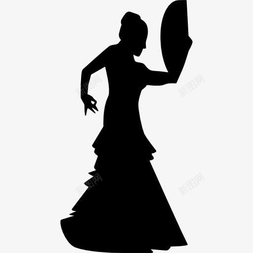 弗拉明戈女舞者的剪影图标png_新图网 https://ixintu.com 人 女人 弗拉门戈 弗拉门戈的图标 形状 跳舞 轮廓