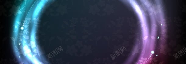 黑色花纹梦幻背景banner背景