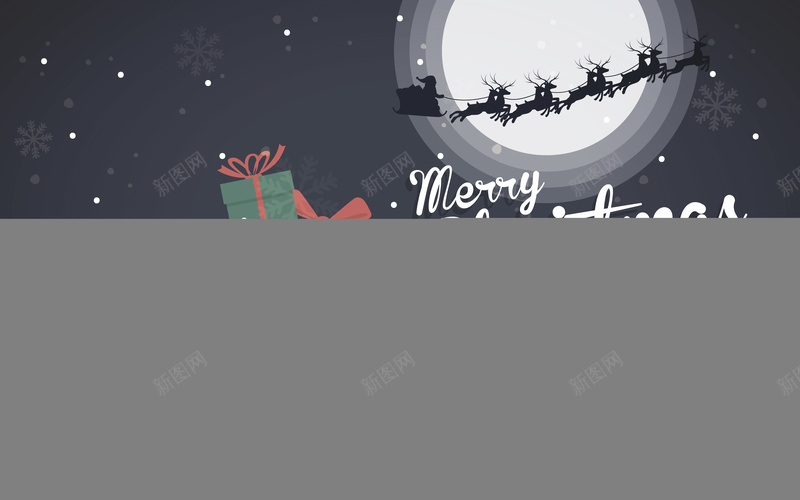 圣诞主题广告背景矢量图ai设计背景_新图网 https://ixintu.com Christmas marry 圣诞节 房屋 月亮 烟囱 礼物 雪 矢量图
