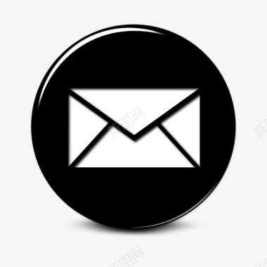 电子邮件光滑的黑色按钮图标图标