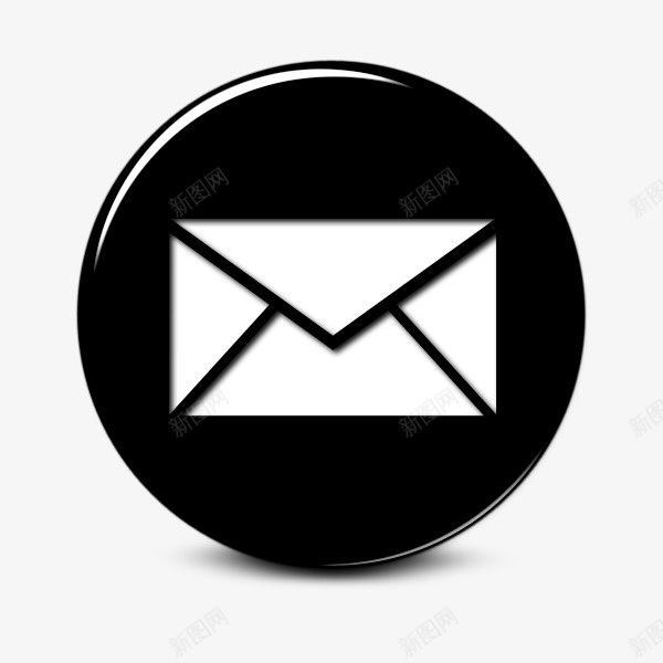 电子邮件光滑的黑色按钮图标png_新图网 https://ixintu.com email 电子邮件
