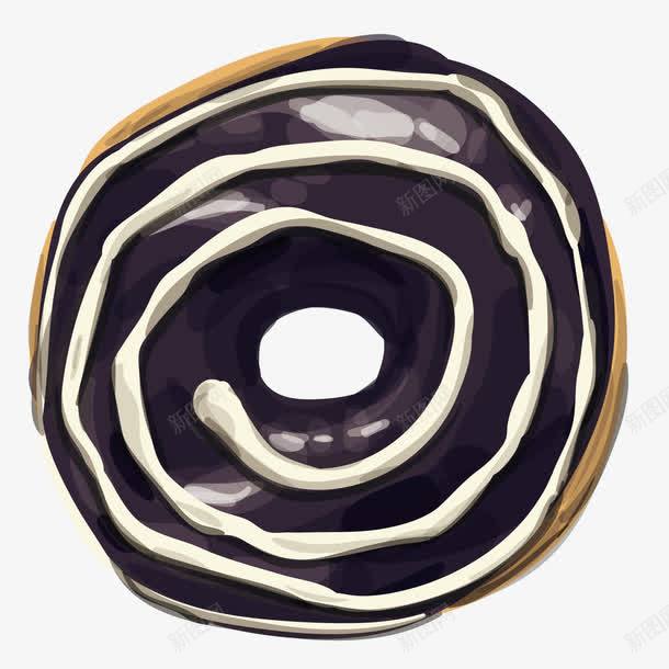 黑巧克力食物png免抠素材_新图网 https://ixintu.com 旋涡 甜甜圈 美食 装饰