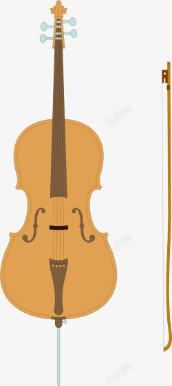 手提琴元素矢量图素材