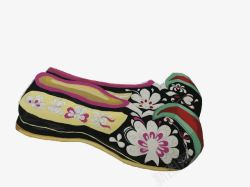 手绘中国风绣花鞋素材