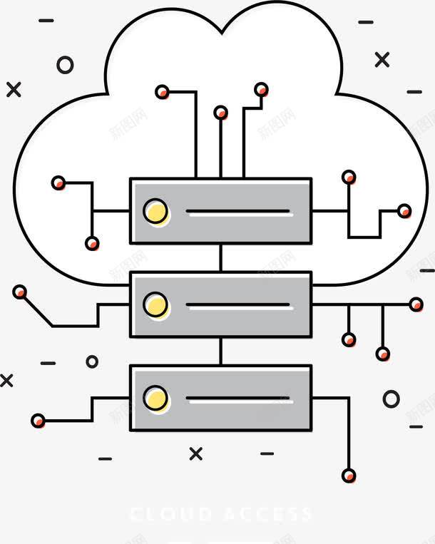 云端硬件设备png免抠素材_新图网 https://ixintu.com 云储存 云计算 矢量素材 硬件设备 移动通讯