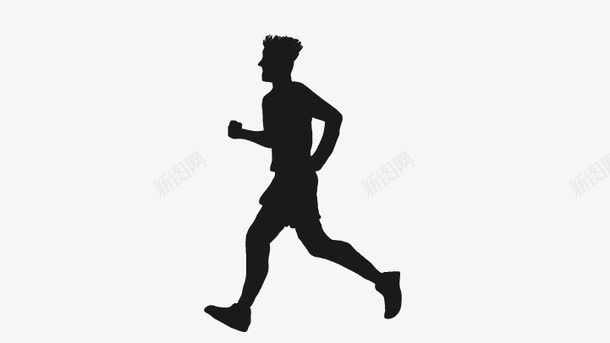 健身男生剪影png免抠素材_新图网 https://ixintu.com 健身男生剪影 小黑人跑步 矢量人物 跑步人物 跑步影子
