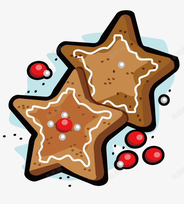 星星饼干矢量图ai免抠素材_新图网 https://ixintu.com 吃的 巧克力星星饼干 星星饼干 矢量食物 食品 食物 饼干 矢量图