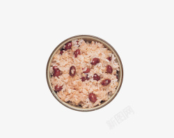 一碗大米饭一碗红色红豆蒸大米饭高清图片