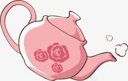 一个茶壶一个粉色茶壶矢量图高清图片