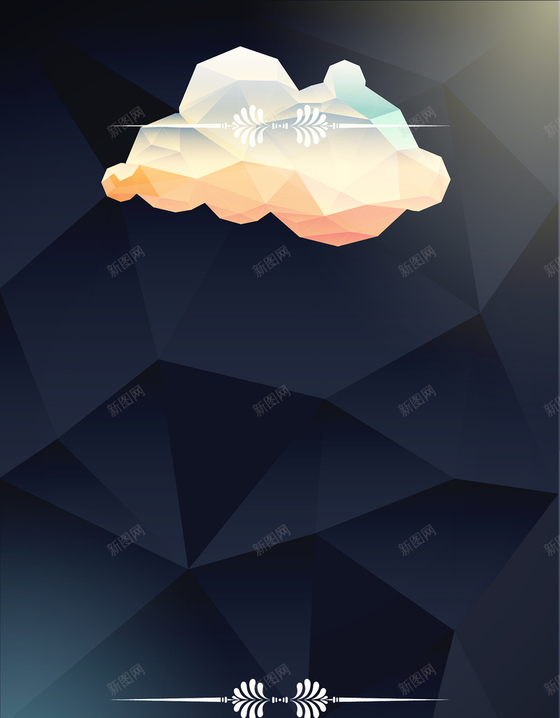 矢量云朵海报ai设计背景_新图网 https://ixintu.com 云朵 几何 扁平 海报 渐变 矢量 蓝色 矢量图