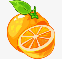 黄色卡通水果橙子素材