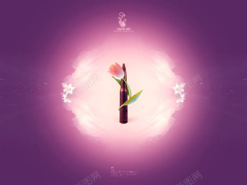 紫色梦幻花朵海报背景