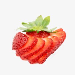 切草莓切瓣的草莓高清图片