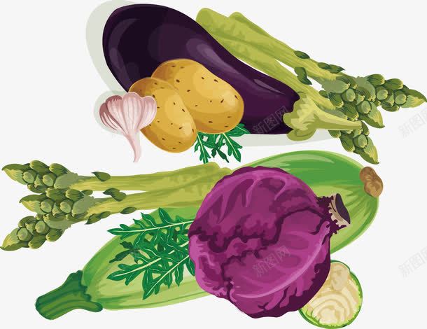 紫色包菜png免抠素材_新图网 https://ixintu.com 健康绿色蔬菜 健康美味的蔬菜 新鲜的蔬菜 有机蔬菜 洗蔬菜 深紫色茄子 黄色大土豆
