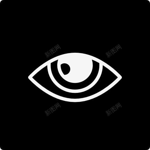 眼睛的形状在一个广场图标png_新图网 https://ixintu.com 平方 形状 监视 眼睛 符号 视力 视野