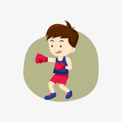 拳击男孩素材运动插画高清图片