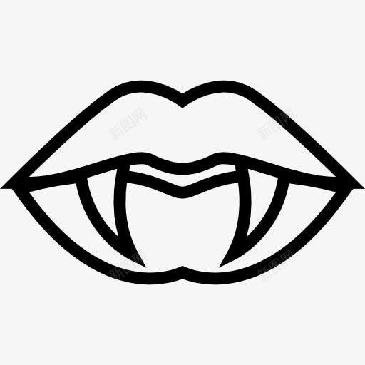 嘴嘴尖牙轮廓图标png_新图网 https://ixintu.com 万圣节 口腔 可怕的概述 嘴唇 牙齿 轮廓