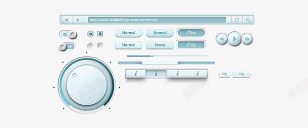 音乐播放器皮肤png免抠素材_新图网 https://ixintu.com 按键 播放器 旋钮 皮肤