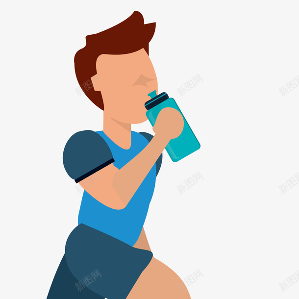 喝水的运动人物矢量图ai免抠素材_新图网 https://ixintu.com 人物设计 卡通人物 喝水 跑步 运动人物 锻炼 矢量图