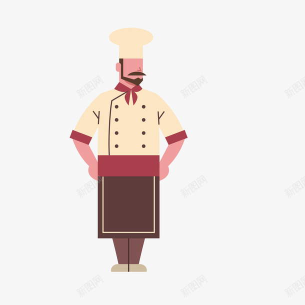 高级厨师卡通简图png免抠素材_新图网 https://ixintu.com 人物 卡通 厨师 厨师帽 厨师服 围裙 高级厨师