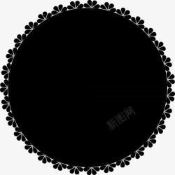 黑色圆形花纹边框背景素材