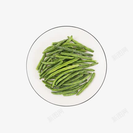 新鲜脆敏豆png免抠素材_新图网 https://ixintu.com 实物拍摄 白色盘子 美食摆盘 翠绿色 食材