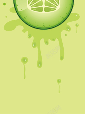 鲜榨果汁系列海报绿色猕猴桃海报背景矢量图背景