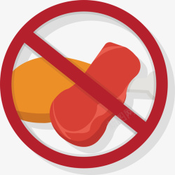 禁止吃肉标签矢量图素材