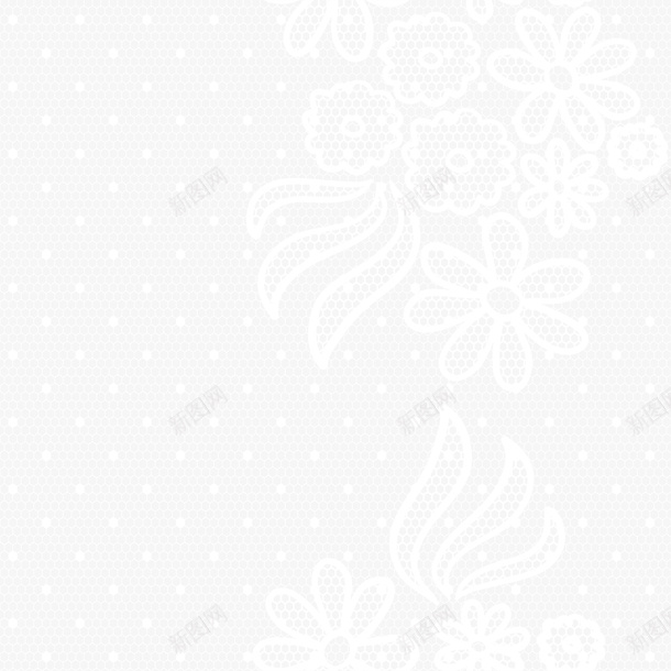 手绘白色花朵花纹png免抠素材_新图网 https://ixintu.com 唯美 小清新 手绘叶子 白色花朵 白色花纹 简约
