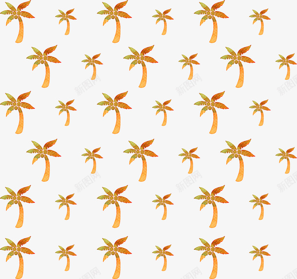 大小不一重复的椰子树矢量图ai免抠素材_新图网 https://ixintu.com 壁纸花纹 椰子树 装饰 黄褐色 矢量图