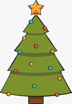 彩色波点圣诞节圣诞树矢量图素材