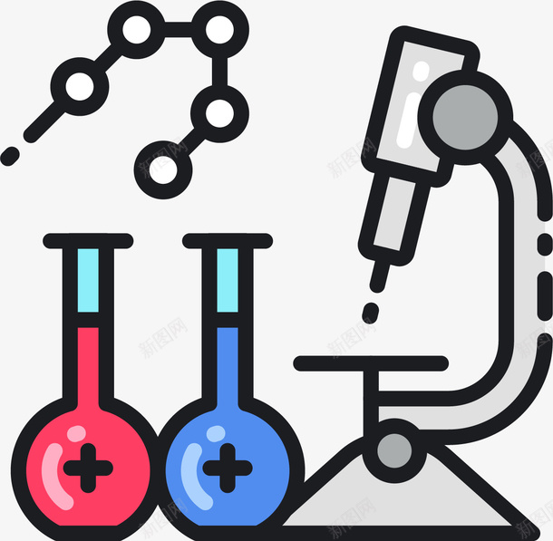 医疗仪器标图标png_新图网 https://ixintu.com 医疗仪器 卡通有趣 扁平化 治病 矢量图案 试管