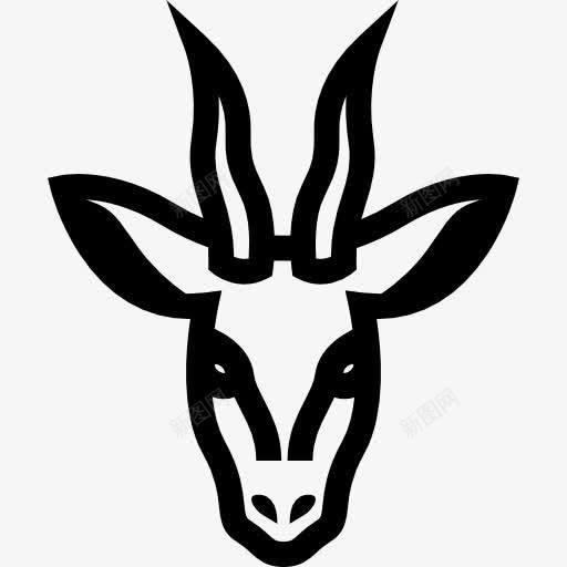 鹿头正面的轮廓图标png_新图网 https://ixintu.com 动物 动物面前 头 正面 脸 轮廓 鹿 鹿头像