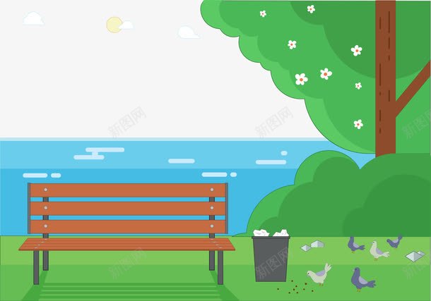 公园png免抠素材_新图网 https://ixintu.com 公园约会 小区公园 长椅板凳